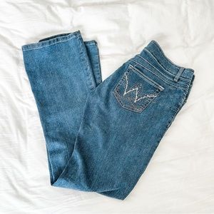 WRANGLER WOMENS LOW ROSE BOOTCUT JEANS! 12/34